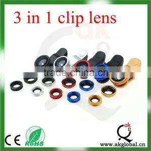 180 Degree Fish-Eye Lens+Wide Angle Lens+Micro Lens 3-in-1 Camera Lens Kits for IPhone 5 thumbnail-5