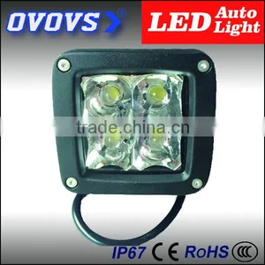 10-30v 12W LED Work Light With Four Color Covers for Truck, Suv, Atv, 4x4 off Road, Heavy Duty Machine thumbnail-1