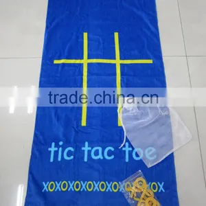 Reactive Printed Tic Tac Toe Game Towel/customer Printed Game Beach Towel XO Game Towel Printed Quality Choice thumbnail-4