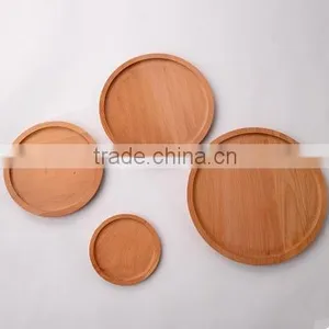Round Wooden Eco-friendly Fruit Tray, Kids Dinner Plate ,Western Food Storage Tray thumbnail-4