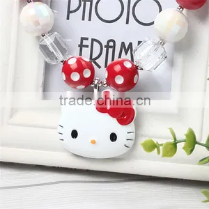 Personalized Hot Sale Red and White Necklace With Hello Kitty Doll Baby Girl Doll Necklace With Hairband thumbnail-6