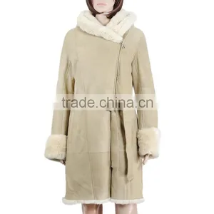 Women Fashion Double Face Rabbitskin Leather Coat Rabbit Fur Wholesale Fur Coats KZ150101 thumbnail-1