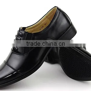 Black Leather Upper Office Military Shoes thumbnail-1