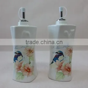 Fine Decal Ceramic O+v Cruets Oil & Venegar Condiments Set thumbnail-1