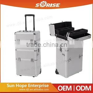High Quality Lovely 2 In 1 Pull Out Trays Trolley Makeup Case thumbnail-3
