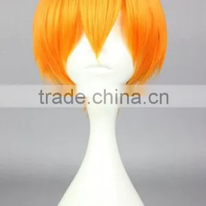 Costume Short Orange Wig With Bangs N377 thumbnail-1
