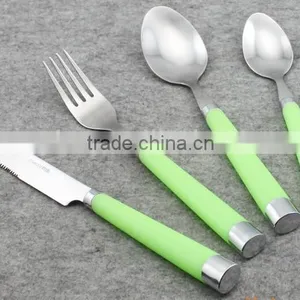 4pcs Set Stainless Steel Cutlery With Plastic Handle thumbnail-1