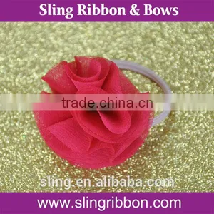 High Quality Chiffon Flower With Elastic Loop thumbnail-1