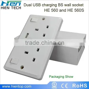 BS 13A Universal Socket Outlet 2 Gang UK Standard Electric Socket With USB thumbnail-6