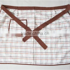 Pigment Printing Blue Waist Kitchen Apron Roll Cotton With Pocket thumbnail-5
