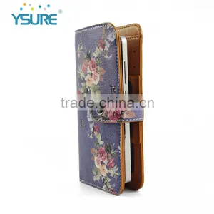 Printed Flower Pattern PU Leather Universal Wallet Phone Case For IPhone 7 thumbnail-2