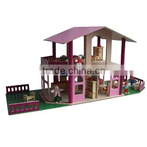 Wooden Dollhouse With Accessories thumbnail-2