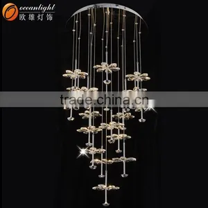 Modern Crystal Flower Light Crystal Chandelier Hanging Pendant Light Modern Chandelier OM66130-4+8+4 thumbnail-3