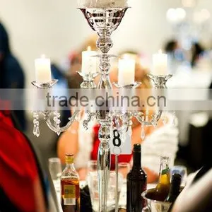 5 Arms Crystal Candelabras for Weeding , Home and Christmas Day Decoration thumbnail-1