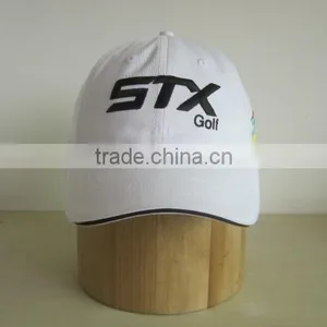 White Cotton Golf Caps Flat Embroidery Golf Cap Wholesale thumbnail-2