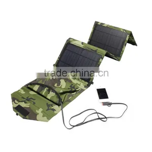 6V 14W Solar Panel Charger Dual Output Folding Foldable Solar Charger For Mobile Phone IPad Tablet thumbnail-1