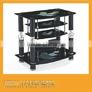 Modern Tempered Corner Shelf tv Stand 21 yc thumbnail-1
