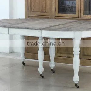 Europe and Antique Recycle Wood Dining Table thumbnail-3