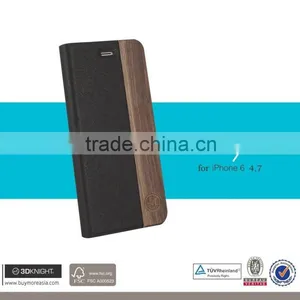 Factory Wood Case For Iphone 6s ,Pu Flip Cover Case For Iphone 6s thumbnail-3