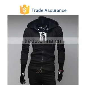 Fashion Zipper Coat Men's Hoodie New Slim Fit Solid Casual Long Sleeve Hooded thumbnail-3