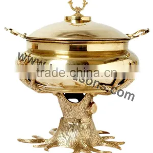 Kitchen Used Handmade Chafing Dish for Sale | 2016 Metal Made Chafing Dish | Brass Plated Chafing Dish thumbnail-1