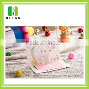 Hot-Selling High Quality Low Price Custom Folding Lovely 3d Ribbon Music Birthday Greeting Card thumbnail-1