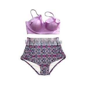 2016 Wholesale Hot Sexy Women Retro High Waist Bikini thumbnail-4