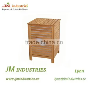Collapsible Bamboo Laundry Basket Stand With Lid thumbnail-2