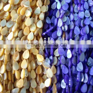 Colorful Mother of Pearl Shell Pendants in Purple Purple and Yellow thumbnail-1