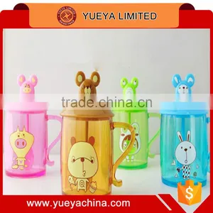 Kids Cup and Spoon Sets Colorful Plastic Clear Cups Set thumbnail-1