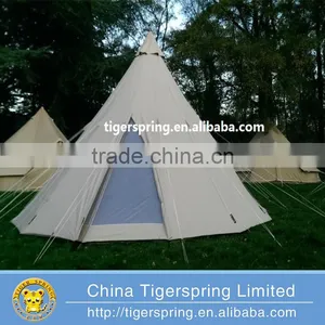 Folding Cotton Canvas Camping Tent Outdoor Luxury Bell Tent thumbnail-1