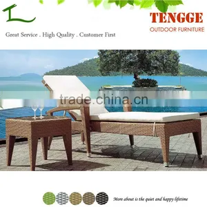 YH-8178 Outdoor Rattan Chaise Lounge Chair Wicker Beach Chair and Table thumbnail-1