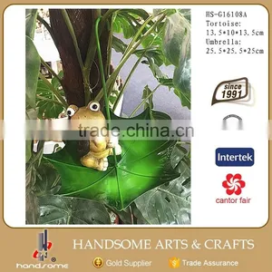 Garden Outdoor Decoration CeramicTortoise Figurine Animal Statue and Iron Umbrella Metal Bird Feeder thumbnail-1