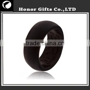 Food Grade Eco-friendly Wedding Men's Black Silicone Rings thumbnail-5