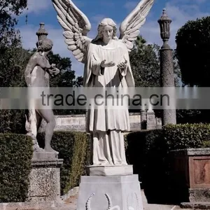 Garden Statues Wholesale Marble Stone Large Merciful Angel Statue Ornament thumbnail-3