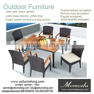 9035Polywood Garden Dining Sets Plastic Wood Outdoor Table and Stacking Chairs thumbnail-1