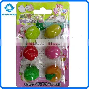 Promotional Cartoon Different Cute Pencil Fruit and Vegetable Shape Eraser thumbnail-1
