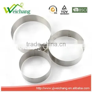 WCL152 Stainless Steel Round Mousses Rings Cutter Cake Moulds Set of 3 thumbnail-2