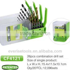 26pcs Combination Drill Bit Set in Plastic Case thumbnail-1