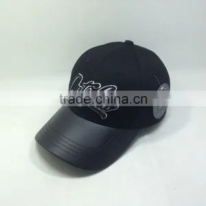 Leather Embroidery And Brim Dad Hat, Embossed Buckle , Hang Tag , Cap thumbnail-4