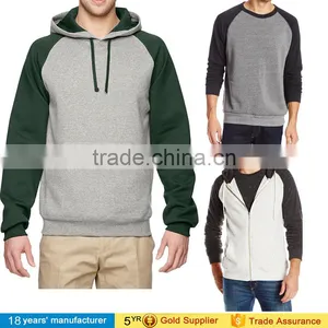 2016 Custom Logo Men's Jersey Long Sleeve Pull Over Baseball Raglan Hoodie Sweatshirt thumbnail-1