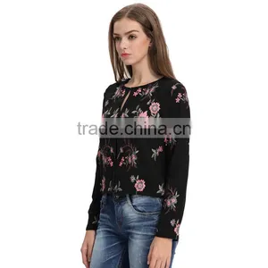 Latest Fashion Women Custom Embroidery Bomber Jackets thumbnail-3