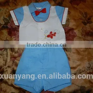 Short Sleeve Three Pieces 100% Cotton High Quality Infant Baby Boy Child Bowtie Gentleman Clothing Summer Wear It Spring Season thumbnail-1