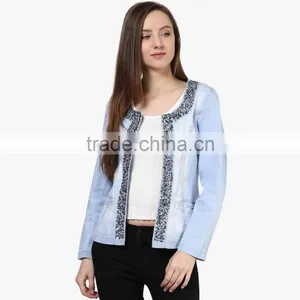 Best Selling Denim Jacket Women's Coat Custom Design thumbnail-1