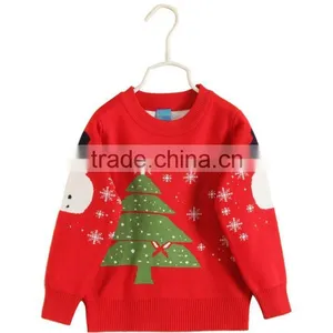 Christmas Knitting Sweater For Children Knitted Clothing Ribbing Neck Long Sleeve Knitwear Stock thumbnail-3