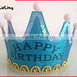 2014 New Happy Birthday Child Hair Ornaments Crown Hair Accessory With Light thumbnail-3