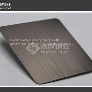 Manufacturer Wholesale 304 Black Titanium Hairline Stainless Steel Sheet thumbnail-2