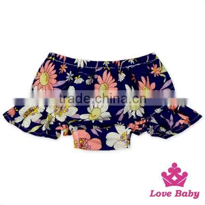 New Style Blowers Flower Printed Ruffle Baby Shorts Lace Stringy Selvedge Beautiful Babay Cloth Short Pants thumbnail-4