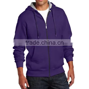 Men's Clothing Wholesale Custom Design Men Blank Fleece Zip Up Gym Hoodie thumbnail-5
