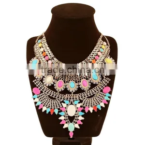 Wholesale Chunky Statement Necklace in China Crystal Jewelry Diamond Jewellry thumbnail-5